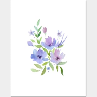 Floral watercolor Posters and Art